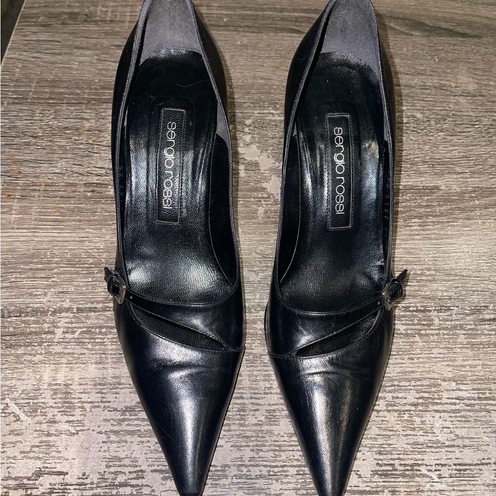 Sergio Rossi Black Leather Women's Shoes